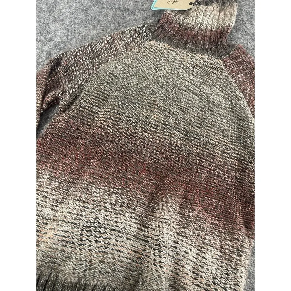 Prana Sweater Women Small Tunic Gray Turtle Neck Wool Blend Pullover Knit N38